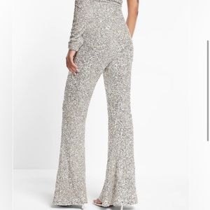 Express Sequin High Rise Flares